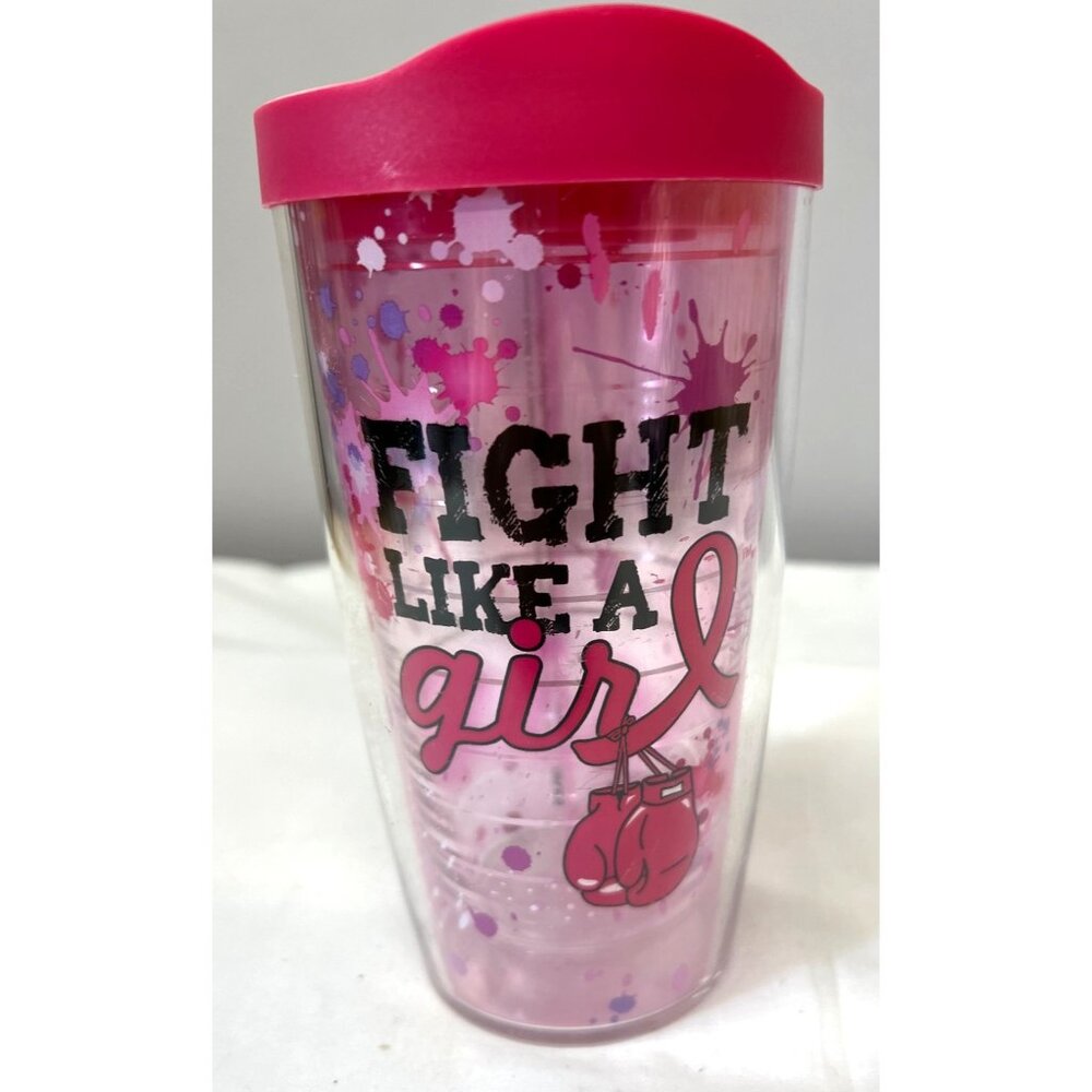 Tervis 16 Oz Pink "Fight Like A Girl" Tumbler With Lid
